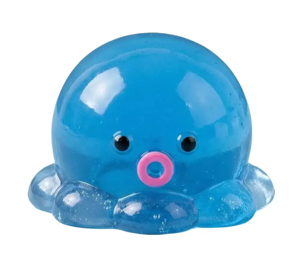 Blue Octopus Squishy Toy - Super Soft Stress Relief Sensory Fidget, Washable Anxiety Reducer for Kids & Adults, Cute Birthday Gift