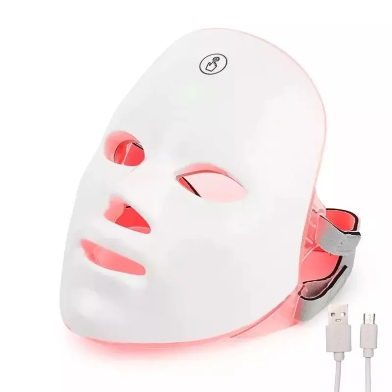 Seven Color LED Mask Light Therapy Face Mask, Skin Care Mask, Wireless USB-C Charging Infrared Light Therapy, Home Work Travel Yoga Sleep Use