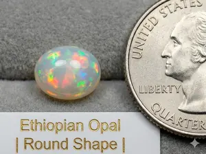 Natural Fine Round-Cut Ethiopian Opal Gems (Available in Multiple MM Sizes)