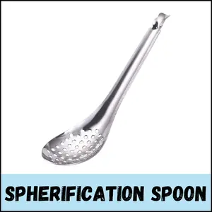 Ronnie's Giardiniera Spherification Serving Spoon - Stainless Steel Perforated Utensil for Straining Olive Oil & Removing Vegetables - Kitchen Essential