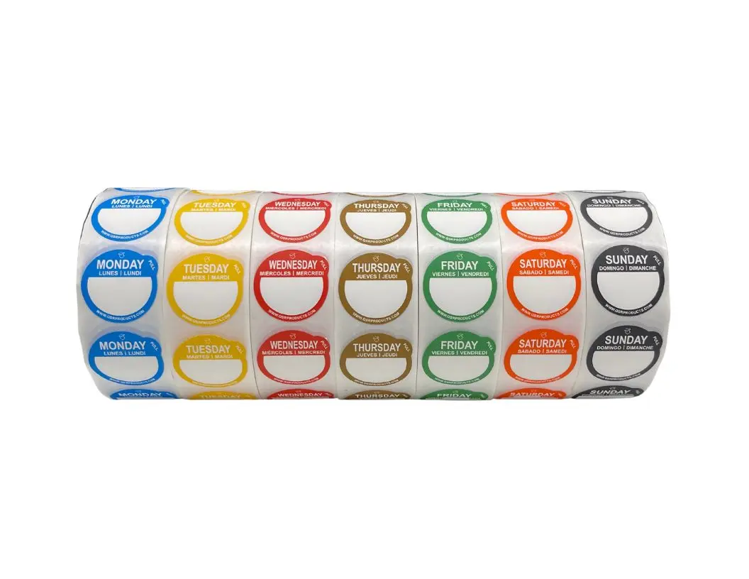 QSRProducts 1" Removable Day of the week Label - 7000 Stickers - Day Dots - Meal Prep Stickers - Breast Milk, day care & Inventory Management Labels