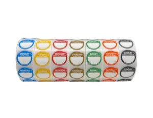 QSRProducts 1" Removable Day of the week Label - 7000 Stickers - Day Dots - Meal Prep Stickers - Breast Milk, day care & Inventory Management Labels