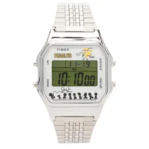 Timex Peanuts 75th Anniversary 34mm Stainless Steel Watch in Silver