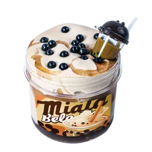 BUBBLE TEA themed slime(7oz) - Thick and Glossy Textured Slime - Handmade Slime - ASMR Slime