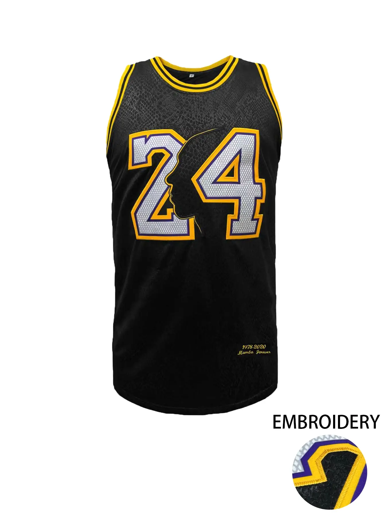 MAMBA #24 Black Basketball Jersey,Men's Embroidered Sports Tank Top S-3XL