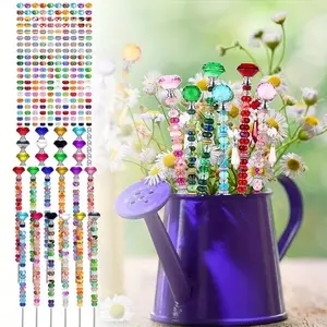 236Pack DIY Fairy Wand Garden Beads Stakes Wands Kit, Beads Crystal Diamond Tops and 10.8 Inch Threaded Rods,Stainless Steel Stakes with Diamond Toppe - Home Improvement.