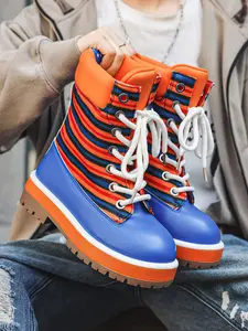 Men's Classic High-Top Vintage Soul Boots Fall & Winter, PU Leather Waterproof Anti-Slip, American Retro Style, Outdoor Casual Streetwear