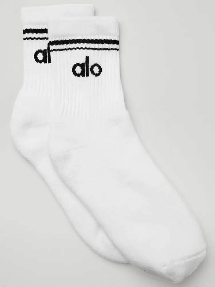 Retro Half-Crew Socks for Men & Women, Soft Ribbed Mid-Length Athletic Socks, Breathable Cushioned Sports Socks for Running, Tennis, Gym, Training, Streetwear & Everyday Casual Outfits