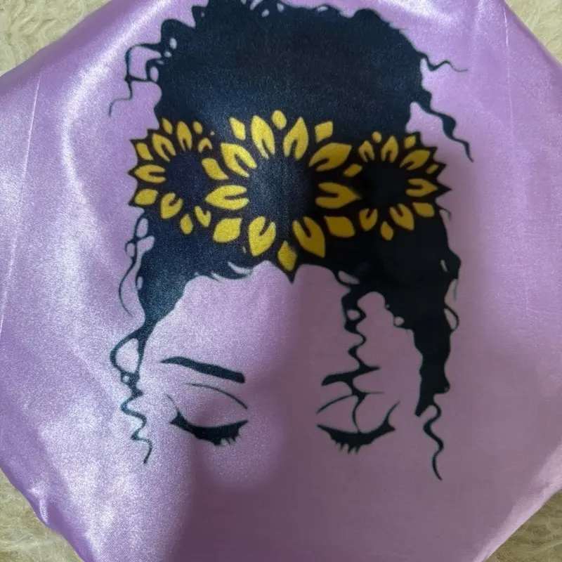 Sunflower girl Lavender hair bonnet