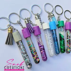 Custom Blood Vial Keychains | Glitter Vial Keychain | Nurse Gift | Horror Keychain | Unique Handmade Keychains | Snob Creationz