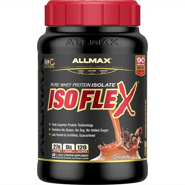 ALLMAX NUTRITION Isoflex Whey Protein Isolate Powder, 2lbs Premium Protein Powder – Workout Supplement for Health & Fitness Dietary Needs, High Protein Shake, Bodybuilding Supplement