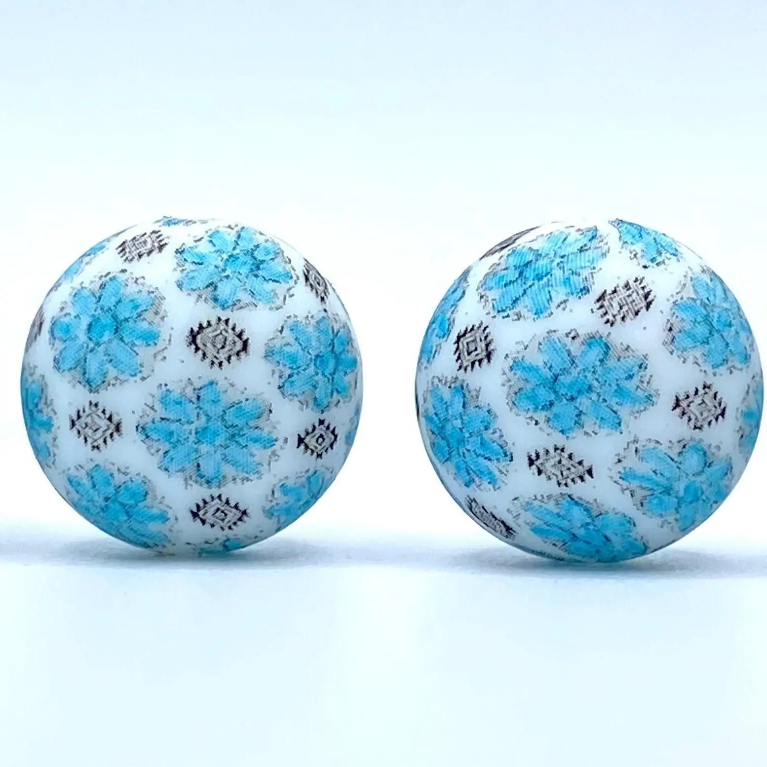 Let it Snow Printed Silicone Beads - Christmas Crafting & Beading Snow Print