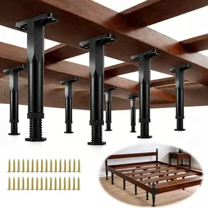 8- 9-16.5 Inch Adjustable Height Bed Frame Support , Suitable for  Size Bed Slats, Sofas, Tables, Cabinets, Dressers and Center Supports for Wooden Furniture with Screws