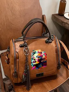 Marilyn Monroe-themed Boston bag with artistic print, lightweight tote bag, perfect for fashion lovers and a Mother's Day gift.