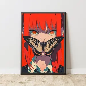 Makima Poster, Chainsaw Man Poster, Manga Poster, Anime Poster, Japanese Manga Wall Art, Anime Gift (No Frame)