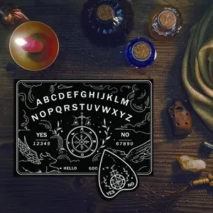 Wooden Ouija Board Set with Planchette, 11x8 Inch Spirit Board Kit, Includes 26 Letters Numbers Symbols for Witchcraft Spiritual Practices