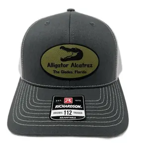 Richardson Alligator Alcatraz Patch Hat - Original 112 Trucker Adjustable Cap from The Glades Florida