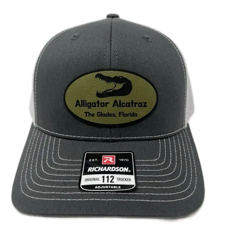 Richardson Alligator Alcatraz Patch Hat - Original 112 Trucker Adjustable Cap from The Glades Florida