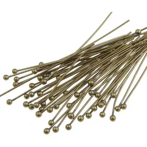 200pcs Round Ball Head Pins Headpin 50mm (2 Inch) Tarnish Resistant Antique Bronze Plated Brass(Wire 0.8mm/20 Gauge) for DIY Craft Jewelry Making CF45-50