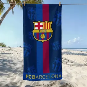 Barcelona Team Logo Beach Towel, Ultra-Soft Microfiber Fabric, Quick-Dry & Fade Resistant, Perfect Gift for Fans & Vacationers