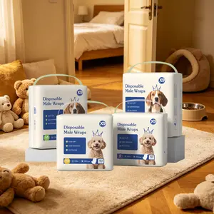 X9 Super Absorbent Disposable Male Dog Belly Band Diapers (XS-L Sizes) - Cellulose, Non-Woven Fabric, Polyethylene Material, Wetness Indicator, Tailored Fit, Leak-Proof for Incontinence/Puppy Training, Ideal for Pet Lovers, Cellulose, Non-Woven Fabric,Pol