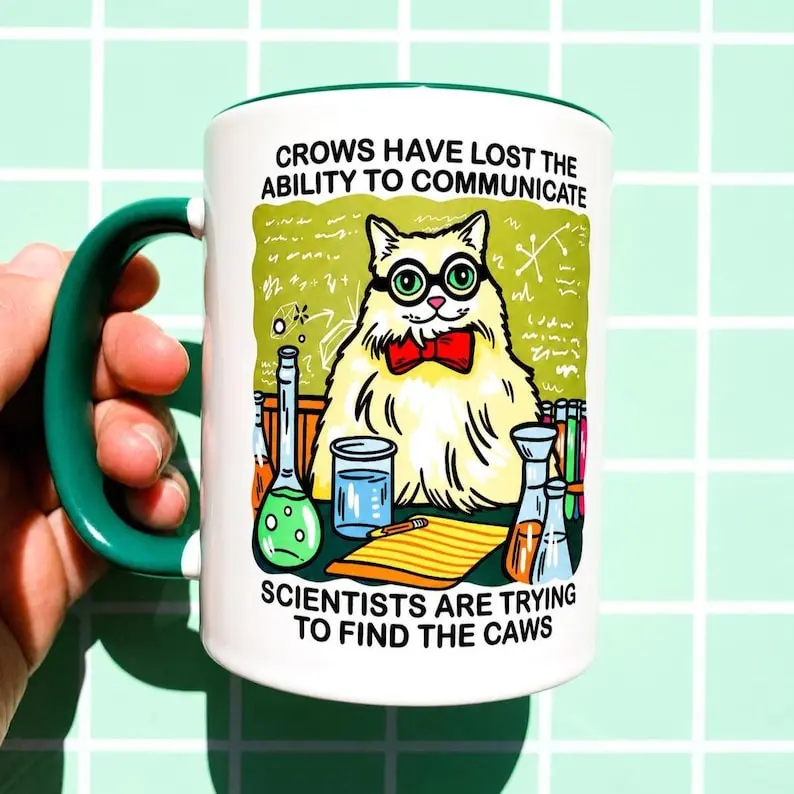 Funny Science Mug Cat Humor Coffee Cup Goofy Teacher Gift Lab Tech Mug Professor Gift Idea STIM Mug Silly Cat Mug Chemistry Teacher Gift