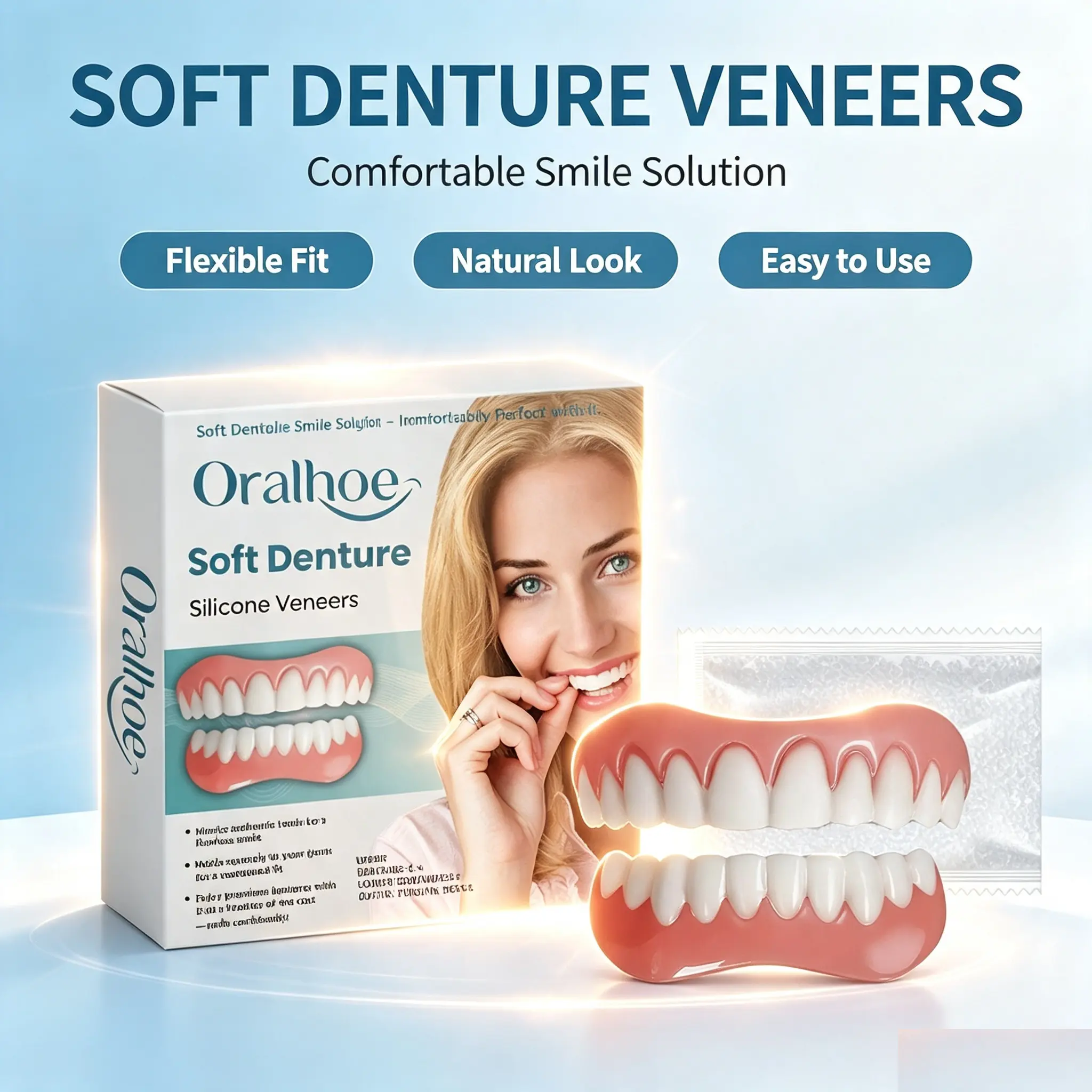 Modifying the gaps between teeth with false teeth.Beautifying the teeth with dental braces.Modifying the gaps between teeth and completing the set of dental braces.