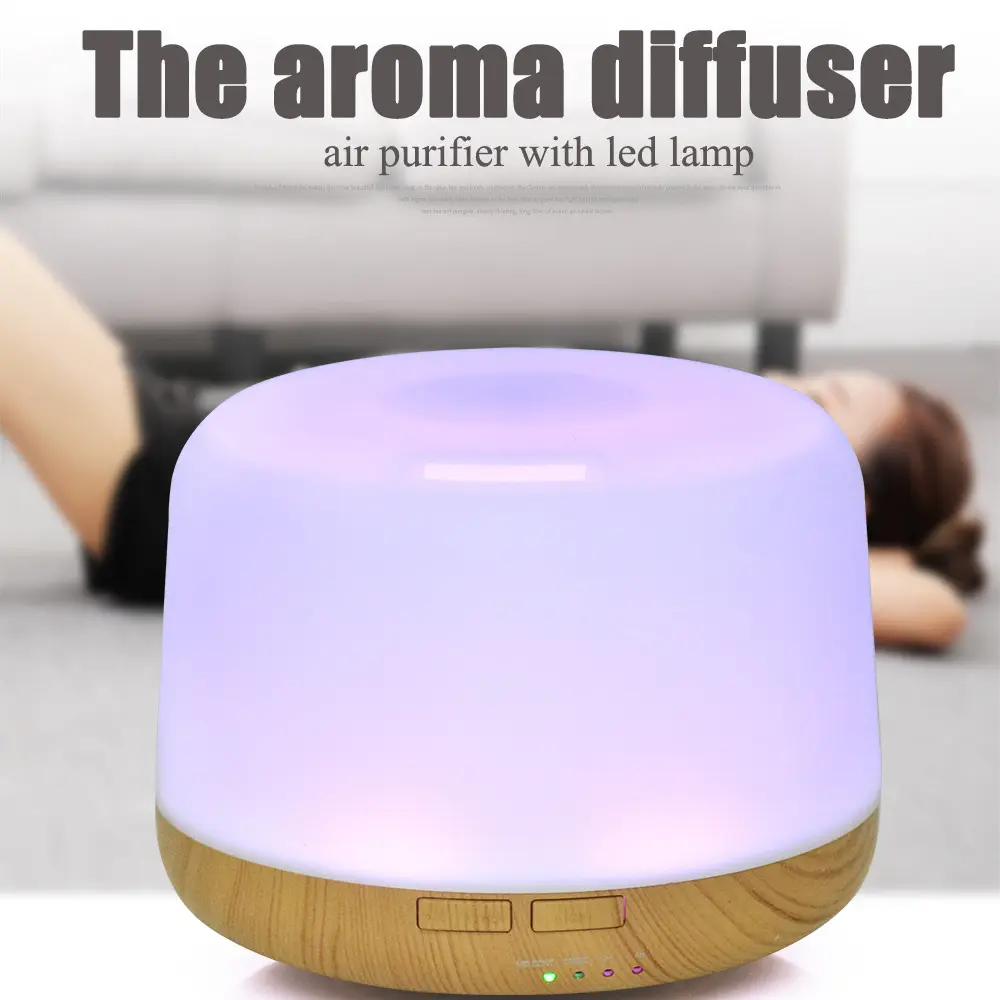 500ml Ultrasonic Aroma Diffuser, 7 Color LED Essential Oil Diffuser, Quiet Humidifier for Home Bedroom Office, 4 Timer Setting sohochic