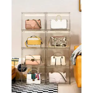 Closet Organizers And Storage Clear Handbag Storage ,Purse Organizer For Closet System 1 Packs Acrylic Display Case , Plastic Storage Containers With Magnetic Door Box Organizers For Collectibles