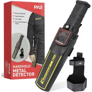 Pyle Detector Security Wand - Battery Operated Security Scanner w/ Sensitivity, Sound Vibration Alerts, Detects Weapons, and Objects