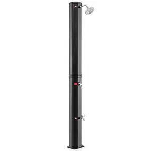 COSTWAY - 7.5 Feet 15.9 Gallon Solar Heated Outdoor Shower with Shower Head-Black