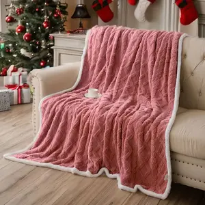 New Style Double-Layer Blanket - Super Soft Cozy Blanket with Smooth Taffeta and Plush Fleece, Skin-Friendly Warm Blanket for Bed, Travel, Nap, and All Seasons