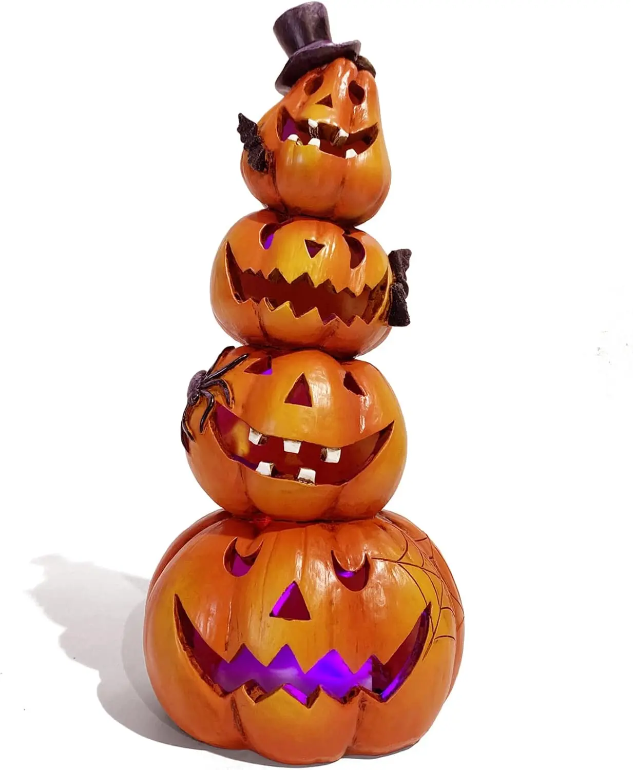 Halloween Pumpkin Decorations Indoor Halloween Decorations Clearance for Table/Halloween/Window/Present Box/Gift/Courtyard Corridor (Orange Stacked Pumpkins)