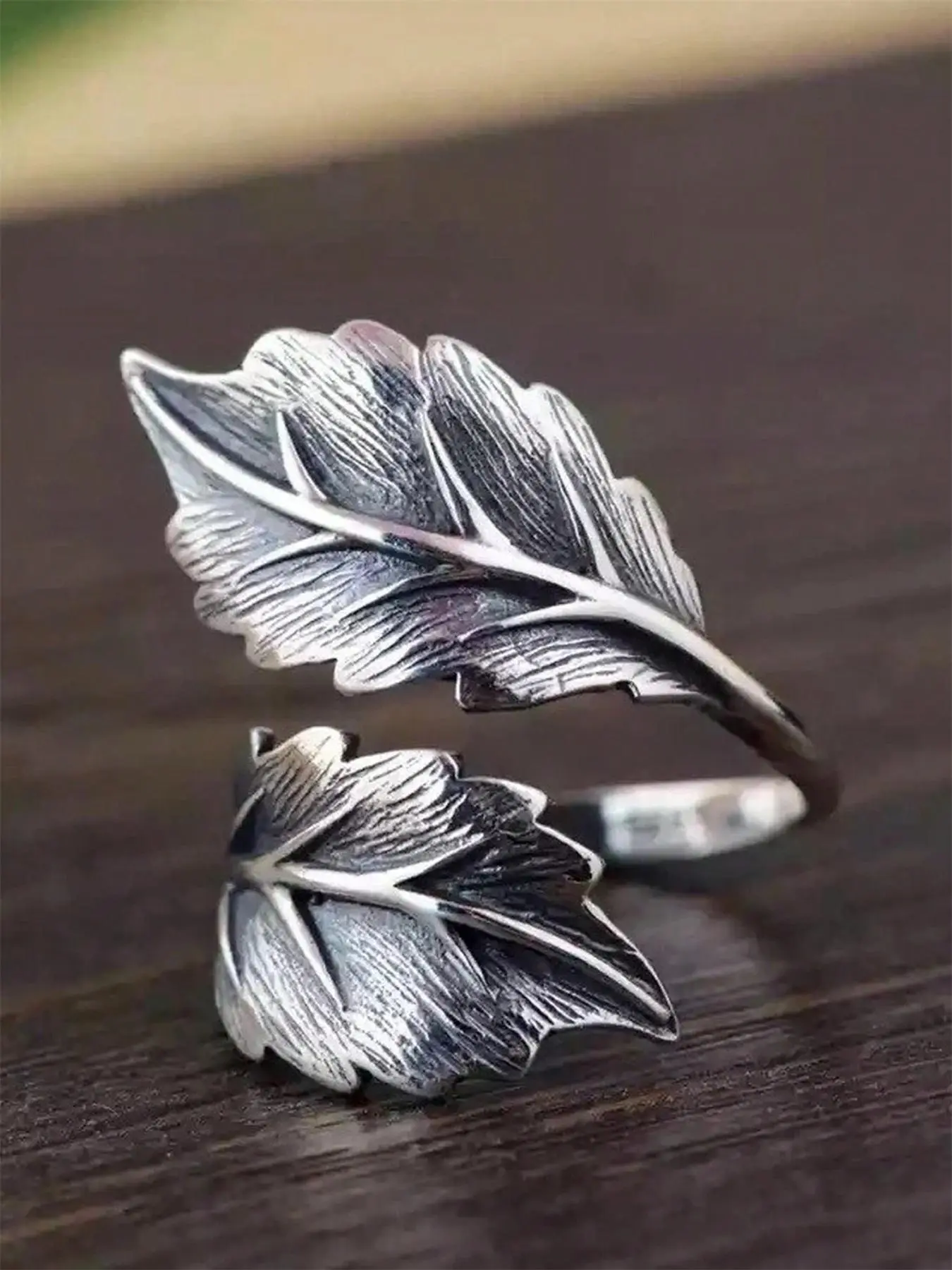 Vintage Leaf Design Mexican Cuff Ring As Gift, Fashion Textured Metal Accessories for Women, Trendy Accessories for Party and Daily Life, Trendy Jewellery Accessories, Jewelry Rings, Vintage Rings