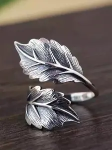 Vintage Leaf Design Mexican Cuff Ring As Gift, Fashion Textured Metal Accessories for Women, Trendy Accessories for Party and Daily Life, Trendy Jewellery Accessories, Jewelry Rings, Vintage Rings