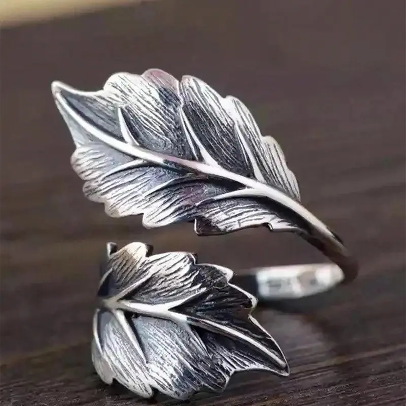 Vintage Leaf Design Mexican Cuff Ring As Gift, Fashion Textured Metal Accessories for Women, Trendy Accessories for Party and Daily Life, Trendy Jewellery Accessories, Jewelry Rings, Vintage Rings