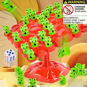 Interactive Frog Balance Tree Toy, Parent-Child Educational Stacking Game, Desktop Balancing Game, Fun Family Activity