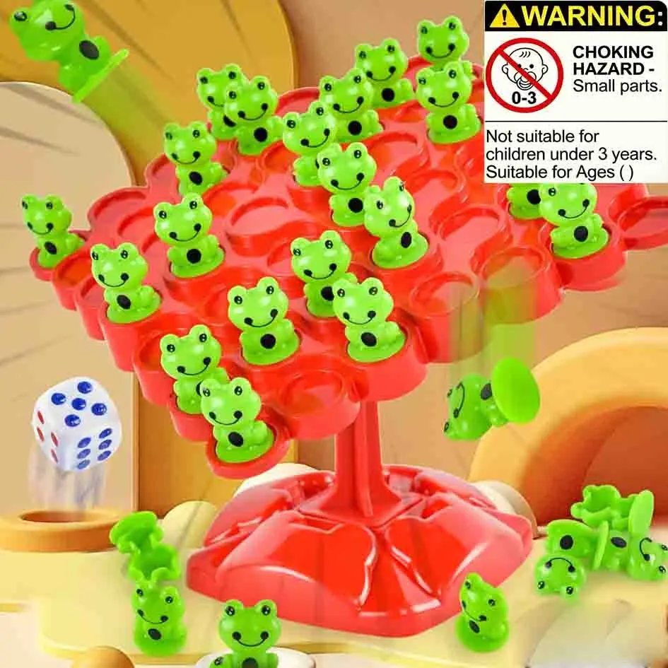 Interactive Frog Balance Tree Toy, Parent-Child Educational Stacking Game, Desktop Balancing Game, Fun Family Activity, Stacker