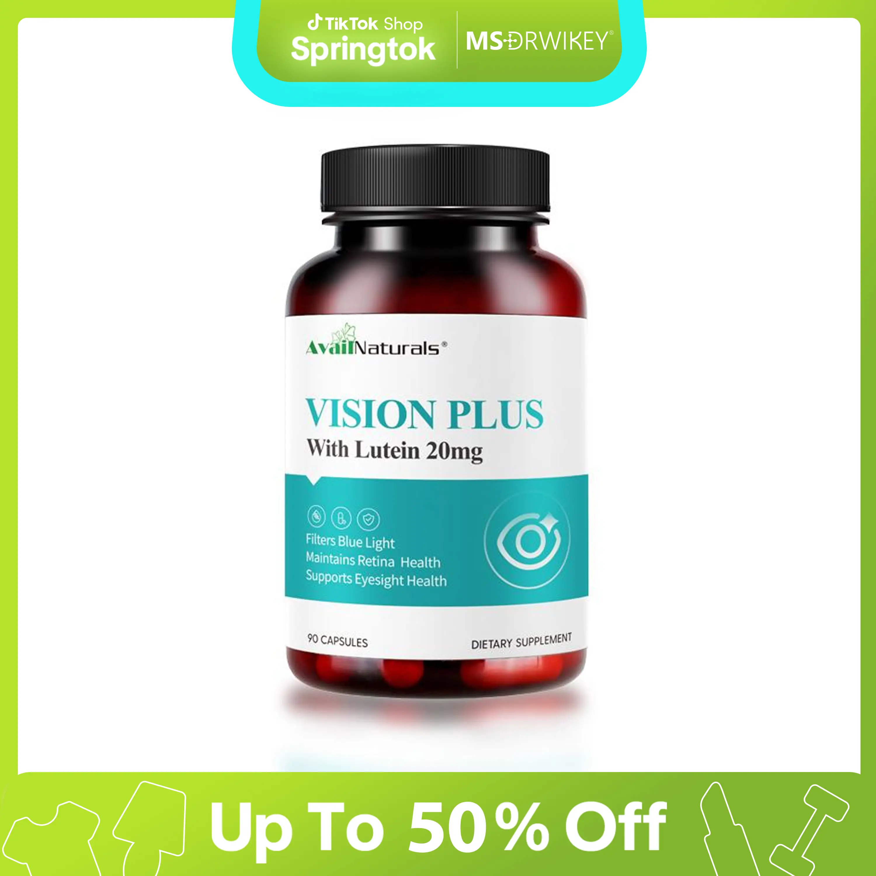 AvailNaturals Eye Vitamins - Lutein, Bilberry Extract & Blueberry Extract - Relieve Eye Strain, Dry Eyes & Healthy Vision - Winning Clinically Proven Eye Vitamin Ingredients - 90 Capsules