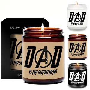 Dad Is My Superhero Scented Candle, 1 Count Aromatherapy Candle Gifts, Home Decor Supplies, Gift for Men Him Male Papa Father