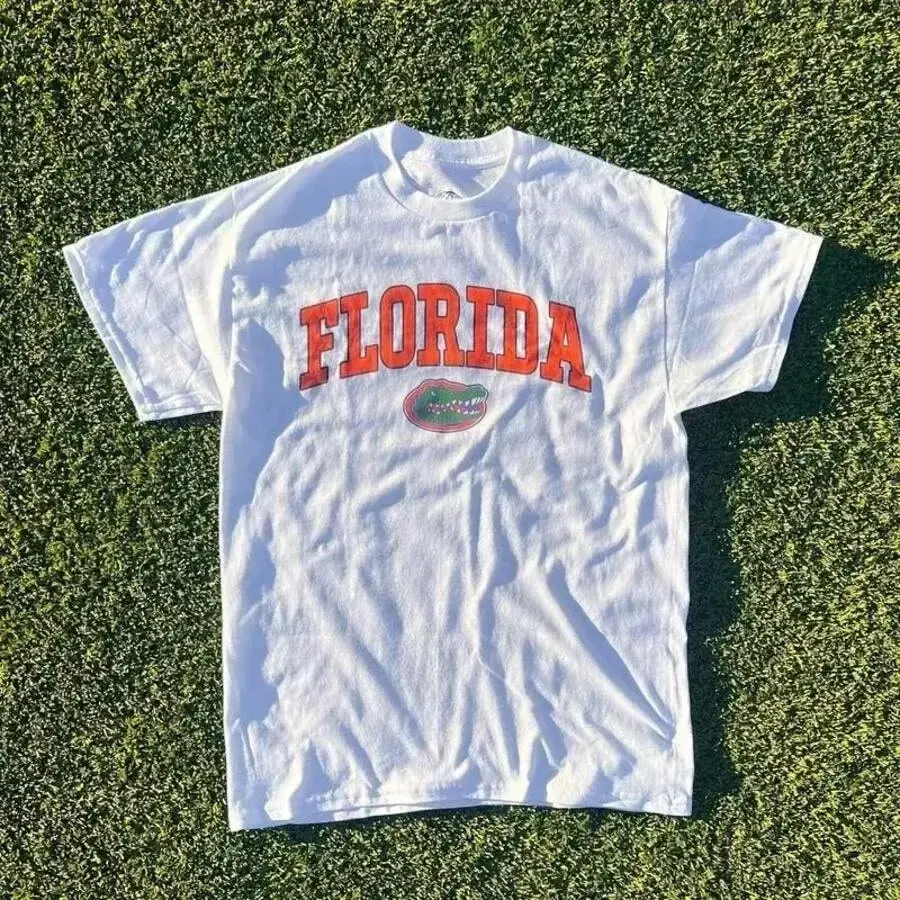 Summer New Short Sleeve Pattern Top ,Vintage Florida State Gators Shirt White New White All Sizes, Shirt Hot   New Comfortable Retro Cotton T-Shirt