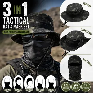 Unisex Camouflage Bucket Hat for Fishing, Hiking, Travel and Outdoor Wear, Adjustable Drawstring Sun Protection Cap for Adults