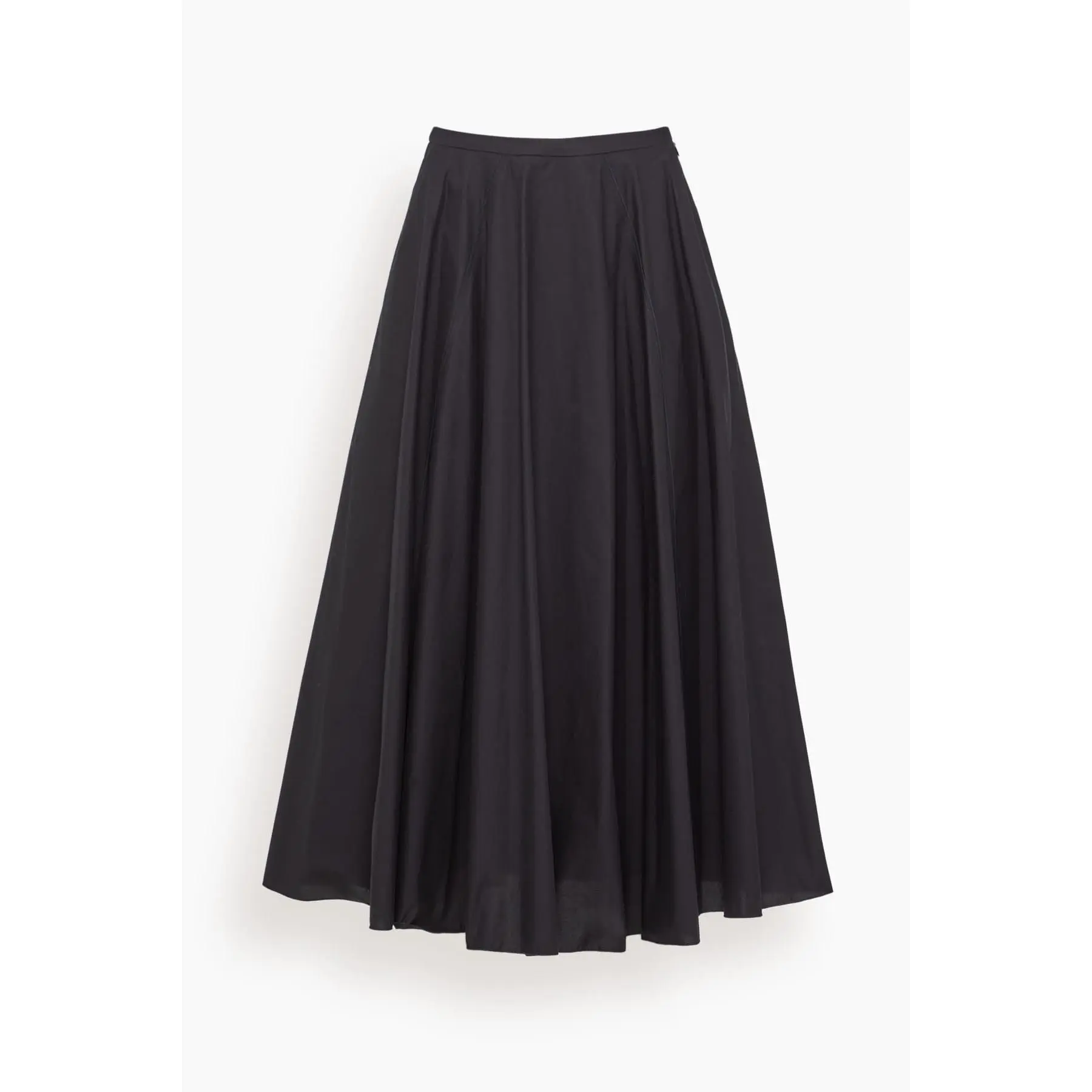 Cotton Popline Paneled Skirt in Notte