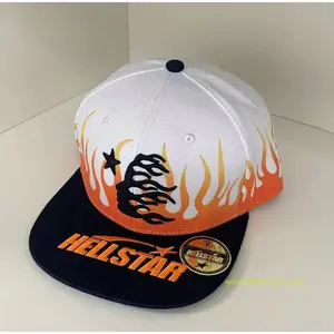Hell-star Inspired Unisex Cap Trendy Embroidered Logo Streetwear Hat Vibe Baseball Hat 100% Polyester Front Mesh Back Adjustable One Size Fits Most