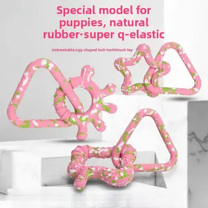 Tough Camouflage Rubber Ring Toy for Aggressive Chewers - Indestructible Dog Tug Toy for Teething Relief & Dental Care, Interactive Fetch & Training Tool for Large Dogs