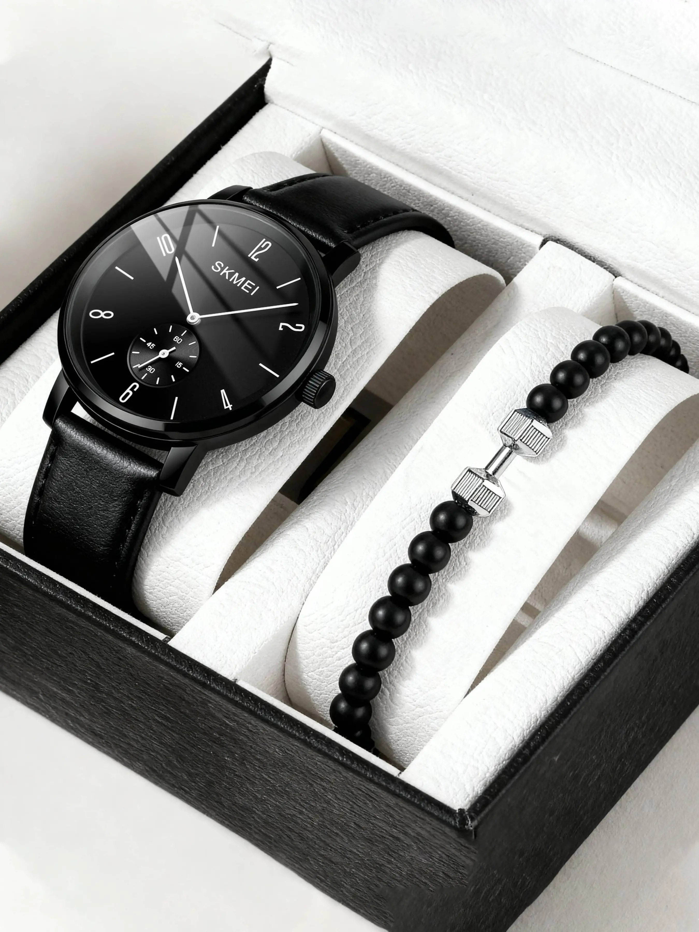 Skmei Dial Quartz Watch, Small Second Hand, Leather Strap, Casual Style, Analog Face, Daily Commute & Date Wear