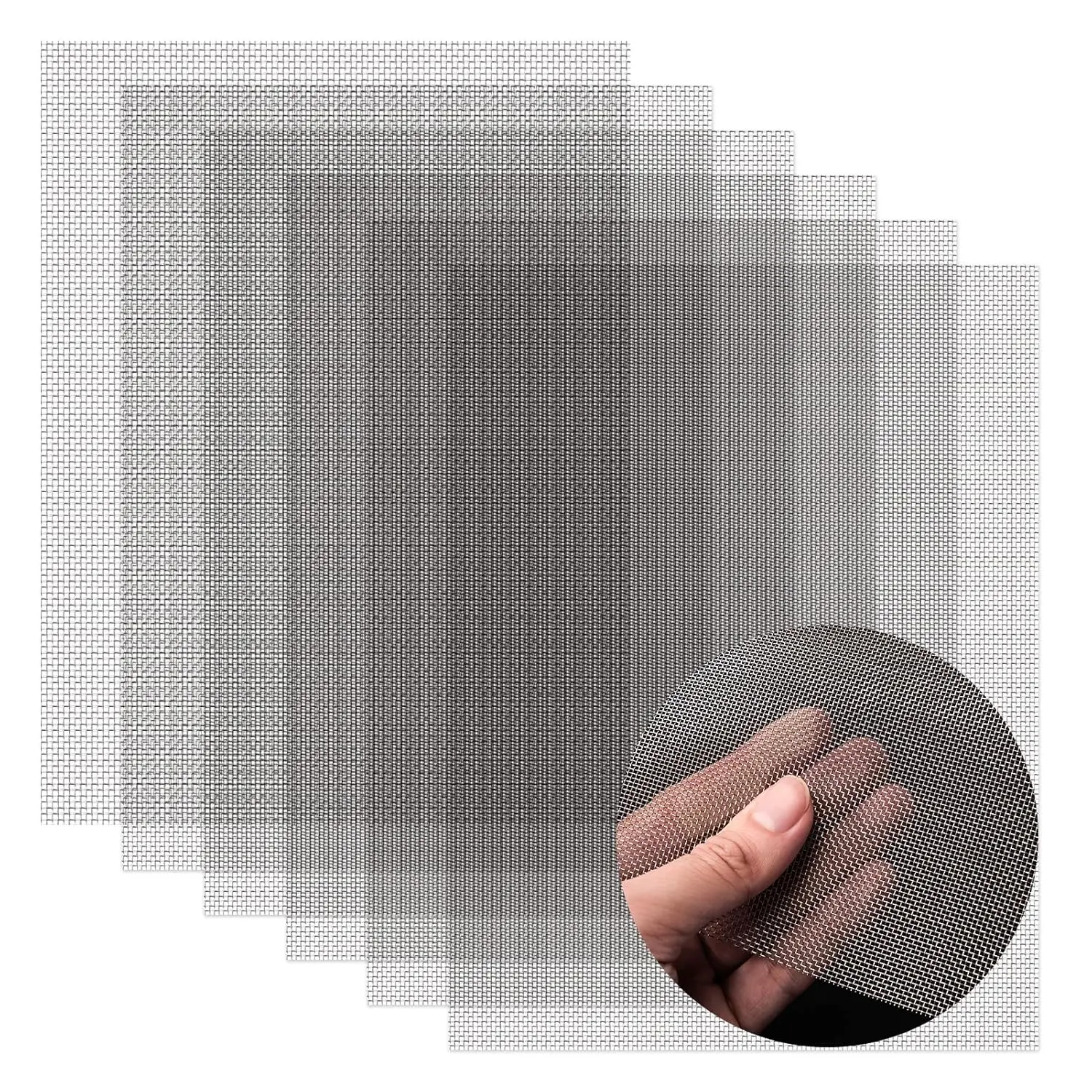 6 Pack 12x8 Inch Stainless Steel Wire Mesh Screen for DIY Projects, Vent, Cage, Garden, Window, Filter - Never Rust