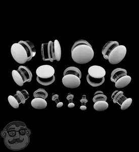 White Glass Plugs - Single Flare