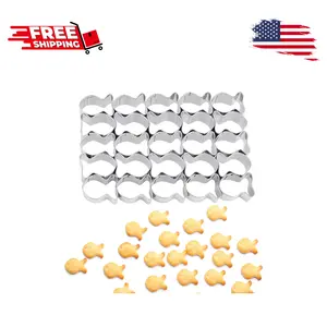 Cracker Cutter for Gold Fish,Stainless Steels Small Cookie Cutters,25 Cavity