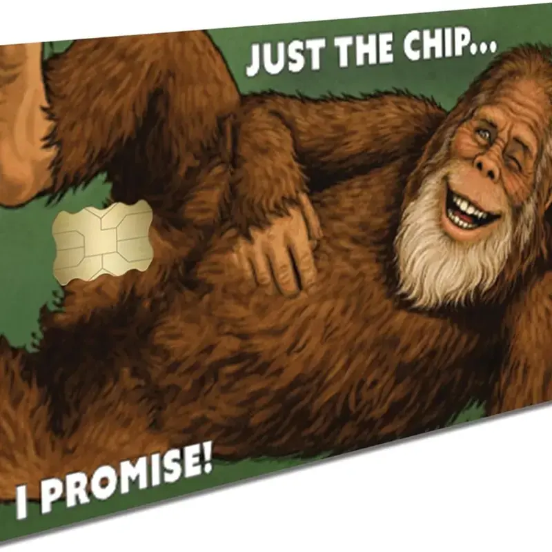 Funny Bigfoot Just The Chip Credit Card Skin Sticker